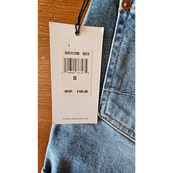 7 For All Mankind Mid Roll Short, Denim Jeans Shorts,  Sz 26 or Sz 4 NWT, NEW - Picture 6 of 10